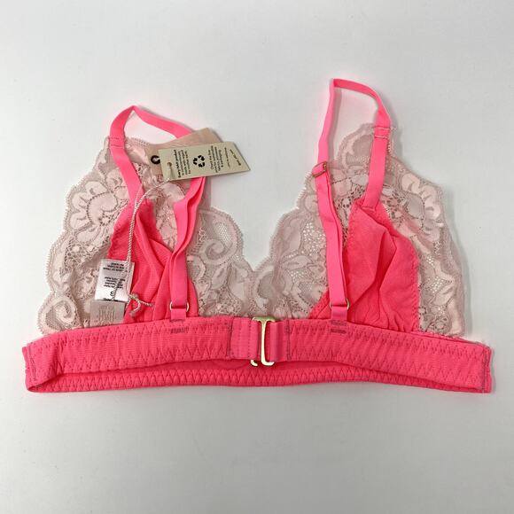 NEW Free People HAH Pink On the Double Lace Trim Soft Romantic Boho Bralette S - Picture 4 of 5